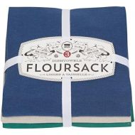 Now Designs 911611 Floursack Kitchen Towels, Set of Three, Navy/Lunar/Emerald, 3 Piece
