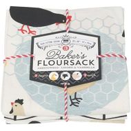 Now Designs Bakers Floursack Kitchen Dish Towels, Farm to Table, Set of 3