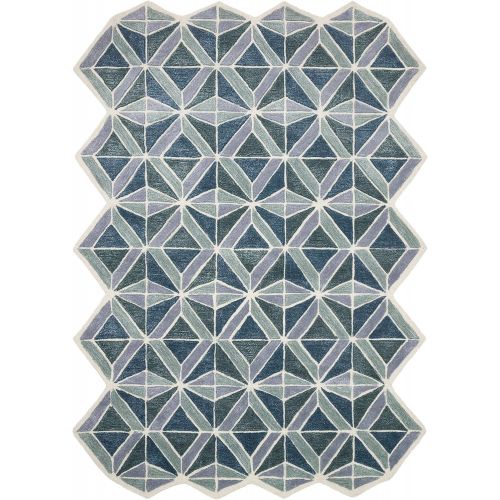  Now House by Jonathan Adler Facet Collection Area Rug, 23 X 72, Blue