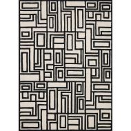 Now House by Jonathan Adler Blocks Collection Area Rug, 5 x 7, Ivory and Black