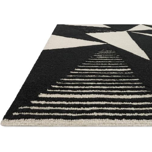  Now House by Jonathan Adler Fractal Collection Area Rug, 36 x 56, Ivory and Black