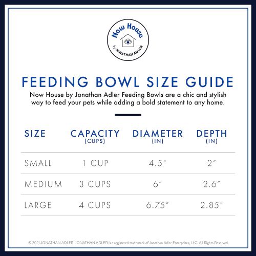  Now House for Pets by Jonathan Adler Now House by Jonathan Adler for Pets Ceramic Bowls and Durable Ceramic Pet Food Bowls | Great for Wet Food, Dry Food, and Water | Available in Multiple Prints and Sizes