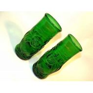 Npglassworks Set of two Recycled Lucky Buddha Beer Bottle Drinking Glass Cups / Parties, Weddings and Gifts