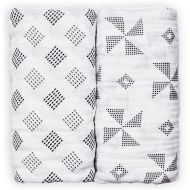 African-Inspired Organic Cotton Newborn Baby Swaddle Blanket Set in Gift Box by Nsaaba (2 Pack) | 47” x 47” Soft and Breathable Infant Sleep Wrap | Great Baby Shower Present for Bo