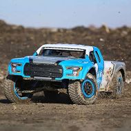 Nsddm 1/10 Scale Rc Car/ 21.6in Large Size Toy Vehicle /80km/h High Speed RC Truck /4WD All Terrain Off-Road Short Truck/Adult Hobby RC Toy RTR (Color : Blue)