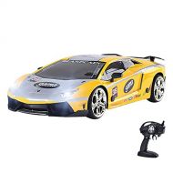 Nsddm 1/16 Ratio high-Speed Drift RC Car, 2.4G 4WD can be Charged by USB RC Vehicle, Comes with Two Types of Tires RC Truck, Boy Hobby Toy Gift (Color : Yellow)