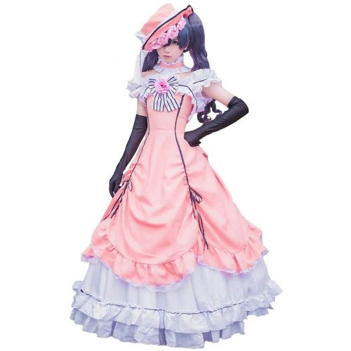 Nsoking NSOKing Black Butler Ciel Cosplay Costume Pink Dress Princess Lolita Kawaii Dress Outfit Custom
