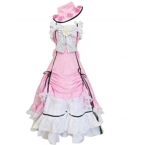  Nsoking NSOKing Black Butler Ciel Cosplay Costume Pink Dress Princess Lolita Kawaii Dress Outfit Custom