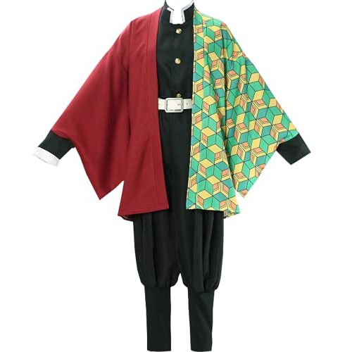  할로윈 용품Nsoking Demon Slayer Cosplay Tomioka Giyuu Costume Full Set Halloween Party Uniform Suit