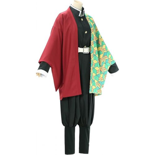  할로윈 용품Nsoking Demon Slayer Cosplay Tomioka Giyuu Costume Full Set Halloween Party Uniform Suit