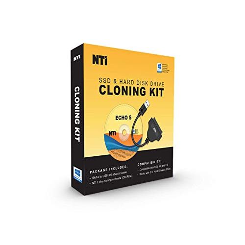  NTI Cloning Kit for SSD and Hard Disk Drives Best Hard Drive Upgrade Kit Software Available via Download and CD-ROM Advanced High-Speed SATA-to-USB 3.0/2.0 Adapter Cable Included