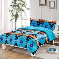 Nu Trendz Signature Southwest Design (Navajo Print) King Size 3pcs Set 15081 Blue