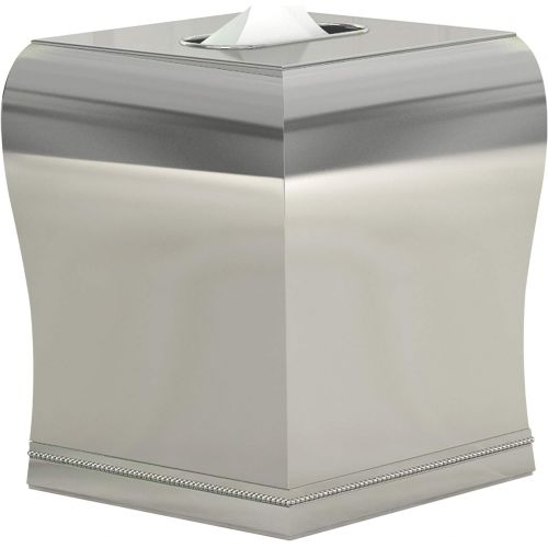  nu steel Boutique Cover,Part of Our Coyote Accessory Set Stainless Steel Square Facial Tissue Box Holder for Bathroom Vanity Countertops,Bedroom Dressers-Shiny