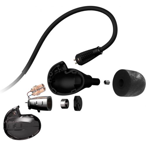  NuForce Hem Dynamic in-Ear Monitors Hi-Res Audio Noise Isolating Single Micro Dynamic Driver Microphone and Remote Charcoal Black (Hem-Dynamic-Black)