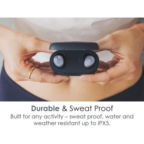  NuForce BEFREE5-BLACK Optoma Be Free5 Truly Wireless Earbuds with 16H Battery Life and Quick Charge Sweat Proof AAC Support Activate Siri and Google Assistant Headphone Black