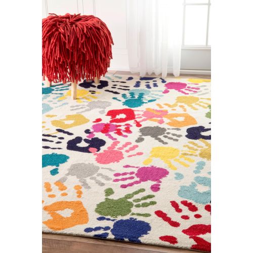  NuLOOM nuLOOM Machine-Made Pinkie Handprint Kids Area Rug