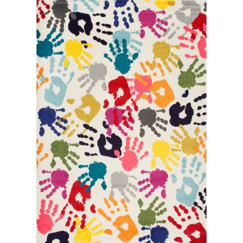  NuLOOM nuLOOM Machine-Made Pinkie Handprint Kids Area Rug