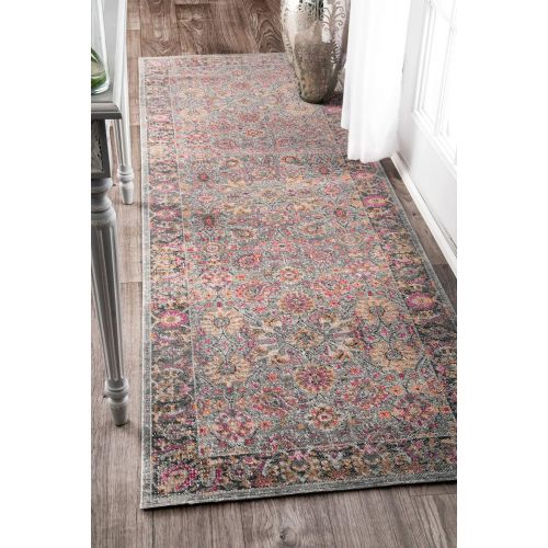  nuLOOM Isela Vintage Persian Runner Rug, 2 8 x 8, Grey