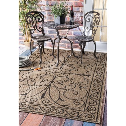  NuLOOM nuLOOM Kathleen Krem Outdoor Rug, 7 6 x 10 9, Brown