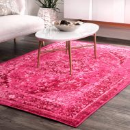 NuLOOM Traditional Vintage Persian Inspired Overdyed Floral Pink Rugs, 3 Feet by 5 Feet (3 x 5)