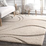 NuLOOM nuLOOM 200OZSG08A-406 Luxuries Posh Ivory/Beige Shag Rug, 4 Feet by 6 Feet (4 x 6)