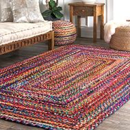 NuLOOM nuLOOM Hand Braided Bohemian Colorful Cotton Area Rug, Multi, 2 x 3
