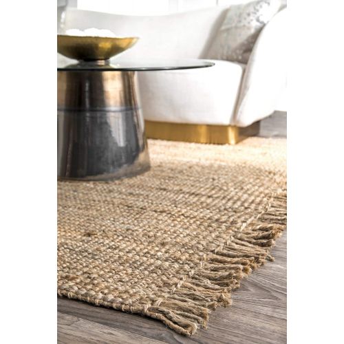  NuLOOM nuLOOM NCCL01 Natura Collection Chunky Loop Jute Casuals Natural Fibers Hand Woven Area Rug, 7 6 x 9 6 , Beige