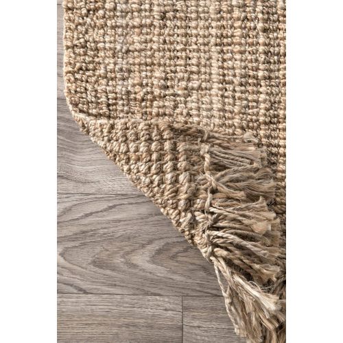  NuLOOM nuLOOM NCCL01 Natura Collection Chunky Loop Jute Casuals Natural Fibers Hand Woven Area Rug, 7 6 x 9 6 , Beige