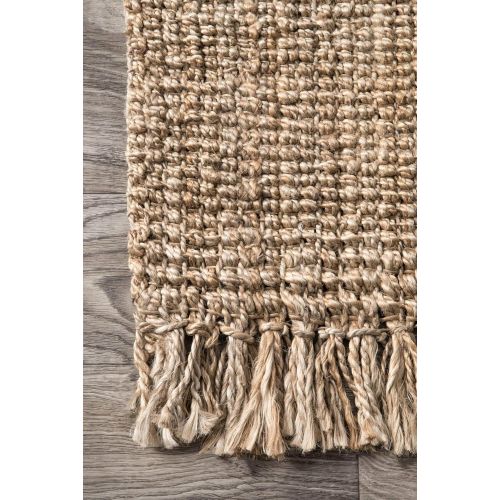  NuLOOM nuLOOM NCCL01 Natura Collection Chunky Loop Jute Casuals Natural Fibers Hand Woven Area Rug, 7 6 x 9 6 , Beige