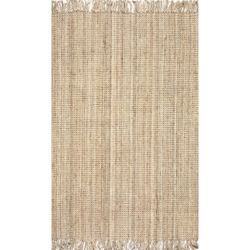  NuLOOM nuLOOM NCCL01 Natura Collection Chunky Loop Jute Casuals Natural Fibers Hand Woven Area Rug, 7 6 x 9 6 , Beige