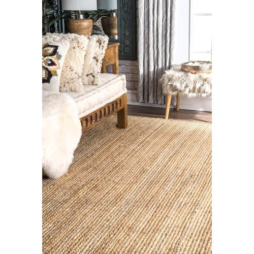  NuLOOM nuLOOM Hand Woven Casual Jute Braided Area Rug, Natural, 2 3 x 4 Oval