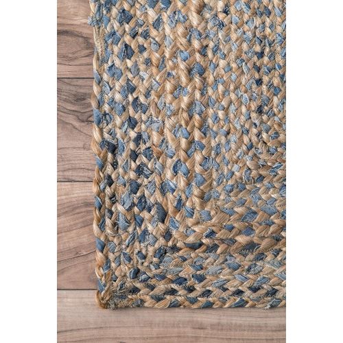  NuLOOM nuLOOM Eliz Hand Braided Jute Rug, 3 x 5, Blue