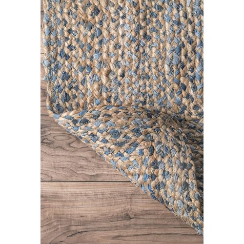  NuLOOM nuLOOM Eliz Hand Braided Jute Rug, 3 x 5, Blue