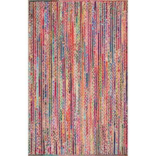  nuLOOM Aleen Braided Cotton/ Jute Runner Rug, 2 6 x 8, Multi