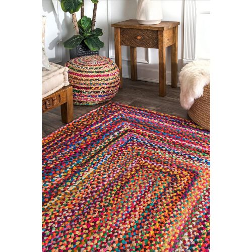  NuLOOM Casual Handmade Braided Cotton Multi Area Rugs (5 x 8, Multi)