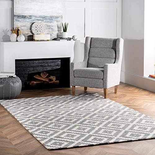  nuLOOM Kellee Contemporary Wool Area Rug, 7 6 x 9 6, Grey