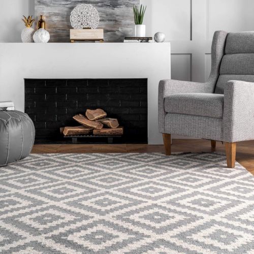  nuLOOM Kellee Contemporary Wool Area Rug, 7 6 x 9 6, Grey