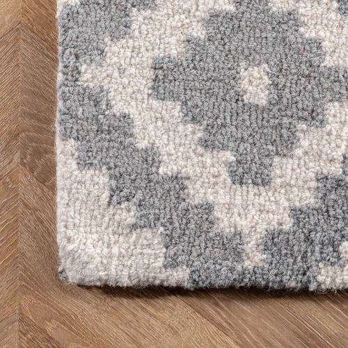  nuLOOM Kellee Contemporary Wool Area Rug, 7 6 x 9 6, Grey