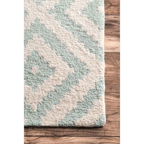  NuLOOM nuLOOM Contemporary Kellee Diamond Wool Rug, 5 x 8, Aqua