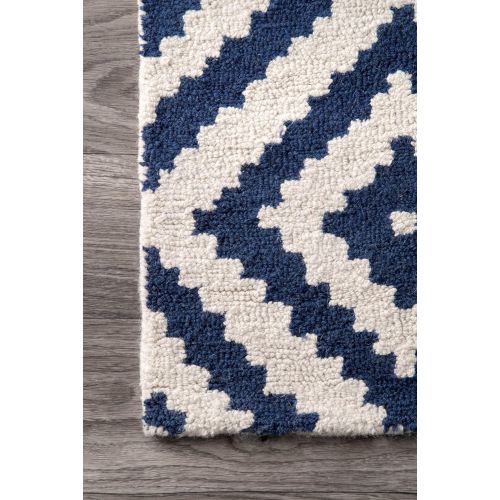  NuLOOM nuLOOM MTVS174C Wool Rug, 6 x 9, Navy