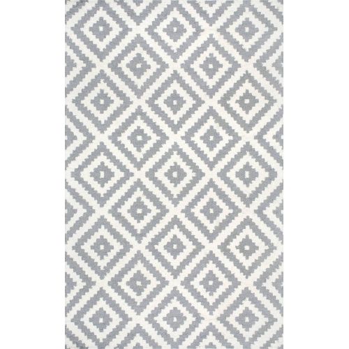  NuLOOM nuLOOM Contemporary Kellee Diamond Wool Rug, 6 Square, Grey