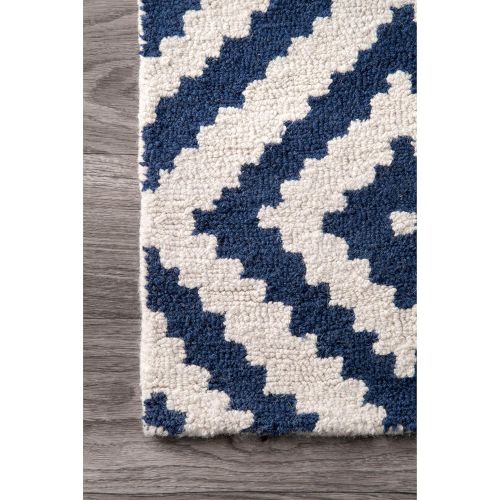  NuLOOM nuLOOM MTVS174C Kellee Contemporary Wool Rug, 7 6 x 9 6, Navy, 6 6