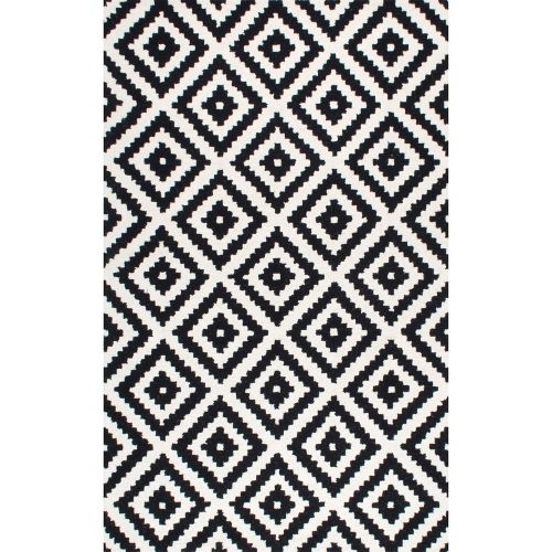 NuLOOM nuLOOM Contemporary Kellee Diamond Wool Rug, 8 Square, Black