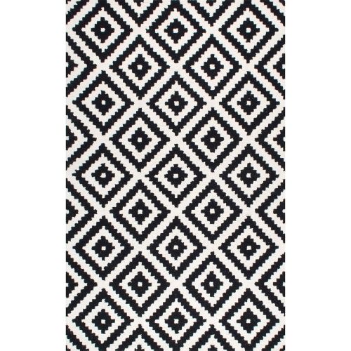  NuLOOM nuLOOM Contemporary Kellee Diamond Wool Rug, 5 x 8, Black