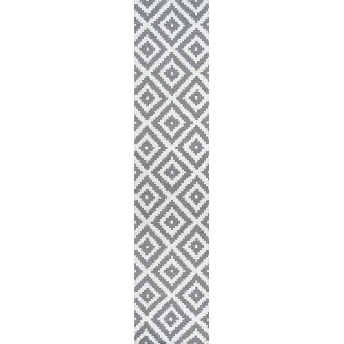  NuLOOM nuLOOM Contemporary Kellee Diamond Wool Runner Rug, 2 6 x 12, Grey