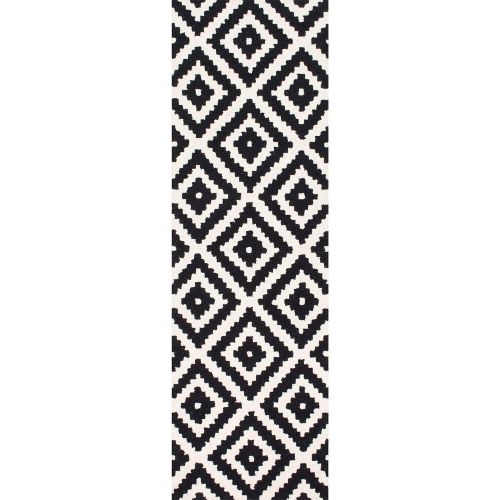 NuLOOM nuLOOM Contemporary Kellee Diamond Wool Runner Rug, 2 6 x 10, Black