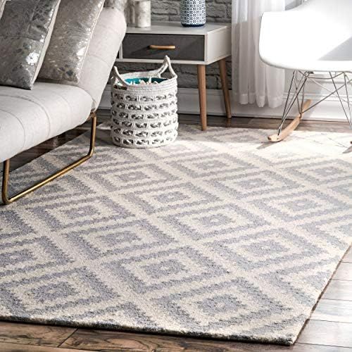  nuLOOM Kellee Contemporary Wool Area Rug, 5 x 8, Light Grey