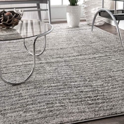  NuLOOM nuLOOM Ripple Contemporary Sherill Rug, 7 6 Square, Grey, Gray