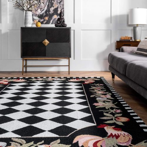  NuLOOM nuLOOM Heritage Collection Home on The Range Animal Prints, Kids, Country and Floral Hand Made Area Rug, 5-Feet by 8-Feet, Black