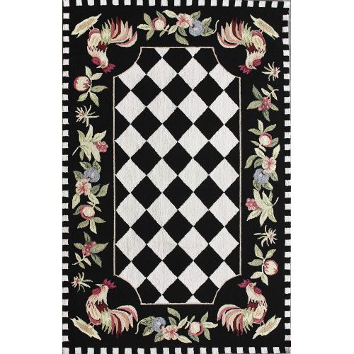  NuLOOM nuLOOM Heritage Collection Home on The Range Animal Prints, Kids, Country and Floral Hand Made Area Rug, 5-Feet by 8-Feet, Black
